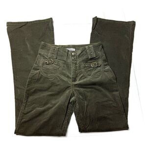 Vintage Paris Blues Dark Green‎ Pants Girls 14 Flared Corduroy Y2K Retro 90s